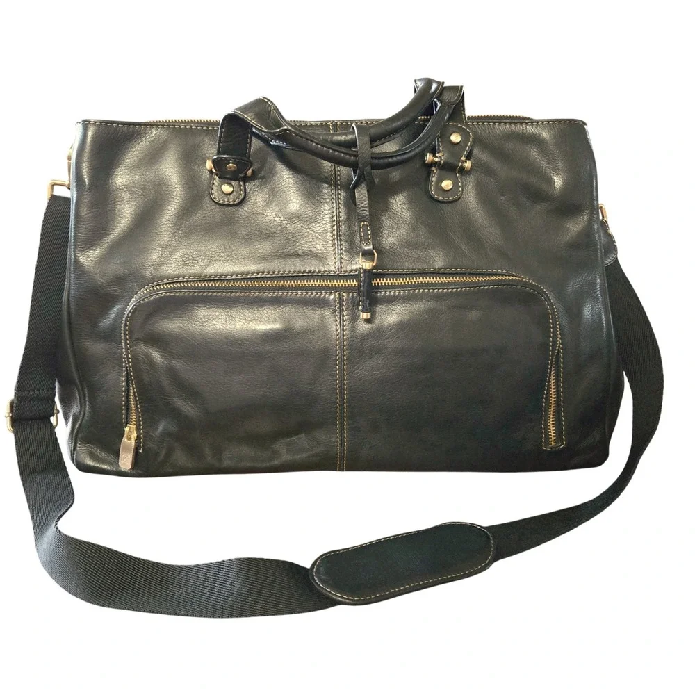 Liz Claiborne NYC Classic Chic NWOT BROWN Leather Crossbody Luxury Work Tote